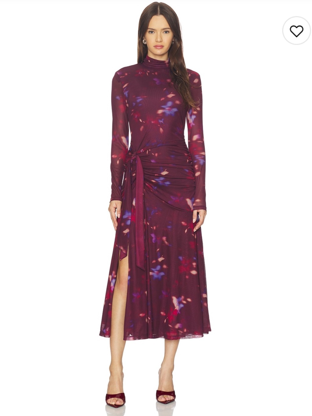 ASTR the Label Aubrielle Dress in Dark Plum Multi-flaw